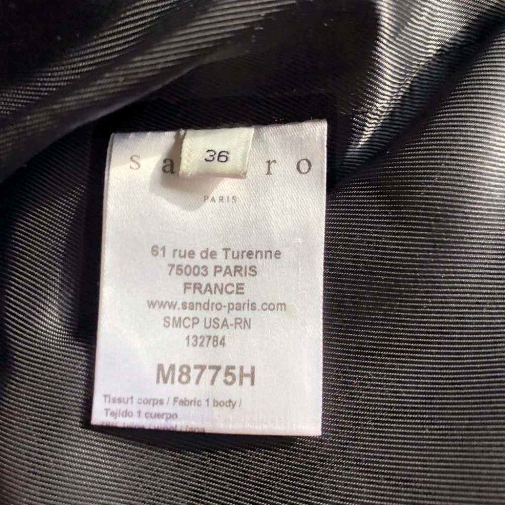 Sandro Paris Navy Colorblock Tailored Wool Coat 36 - Picture 12 of 15